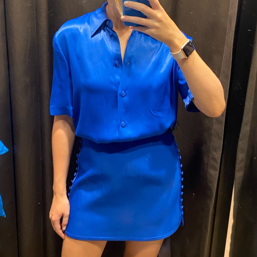 Zara Blue Co-Ord Skirt Set
